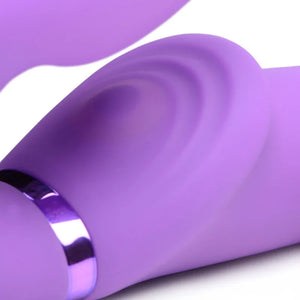10x Ergo- Fit G-Pulse Inflatable and Vibrating Strapless Strap- on - Purple - MyPleasure