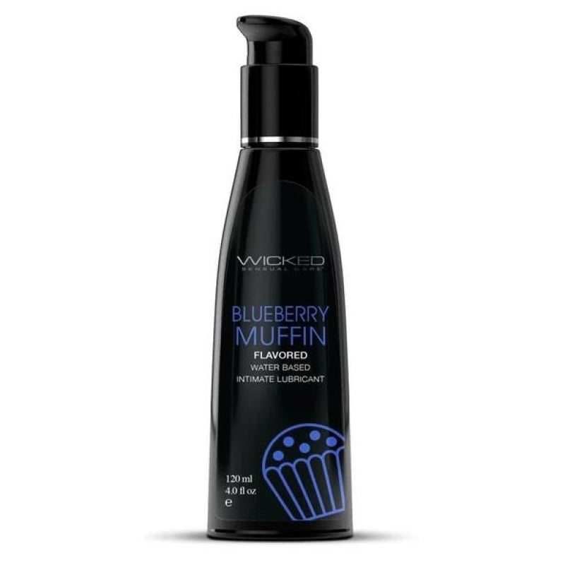 Aqua Blueberry Muffin Water Flavored Water- Based Lubricant - 4 Fl Oz/120ml - Lubricants Creams & Glides