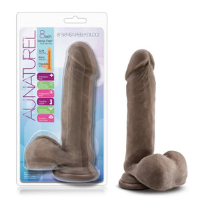 Au Naturel 8" Sensa Feel Dildo - Chocolate - MyPleasure
