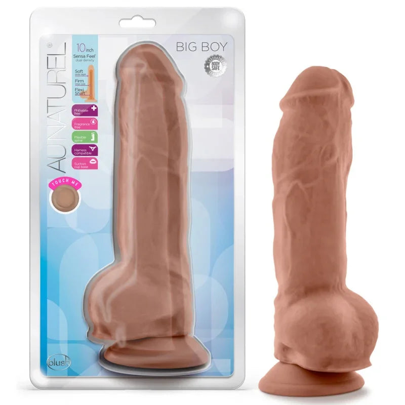 Au Naturel - Big Boy - 10 Inch Dildo - Mocha - MyPleasure