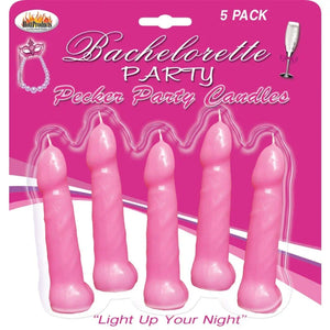 Bachelorette Pecker Party Pink Candles 5pk - MyPleasure