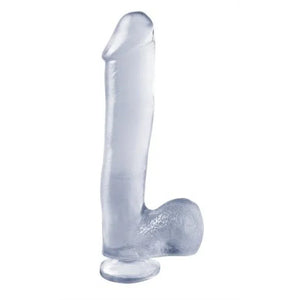 Basix Rubber Works - 10 Inch Dong With Suction Cup - Clear - MyPleasure