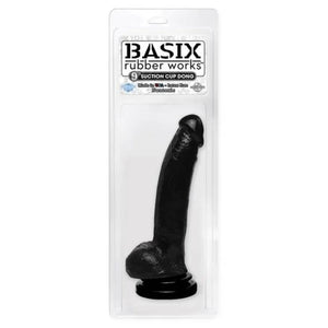 Basix Rubber Works 9 Inch Suction Cup Dong - Black - MyPleasure