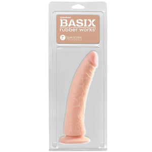 Basix Rubber Works - Slim 7 Inch With Suction Cup - Flesh - MyPleasure