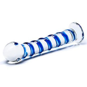 Blue Spiral Glass Dildo - MyPleasure