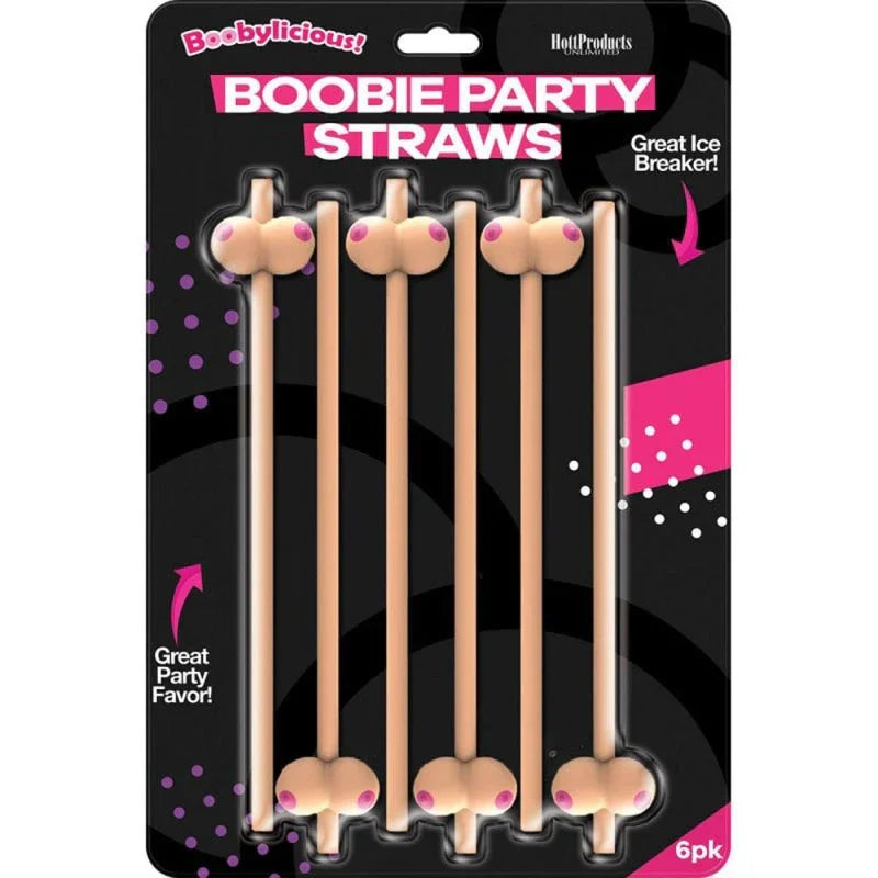 Boobie Straws 6 Pk (Flesh Color) - MyPleasure
