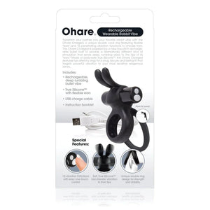 Charged Ohare Rechargeable Rabbit Vibe - Black - MyPleasure