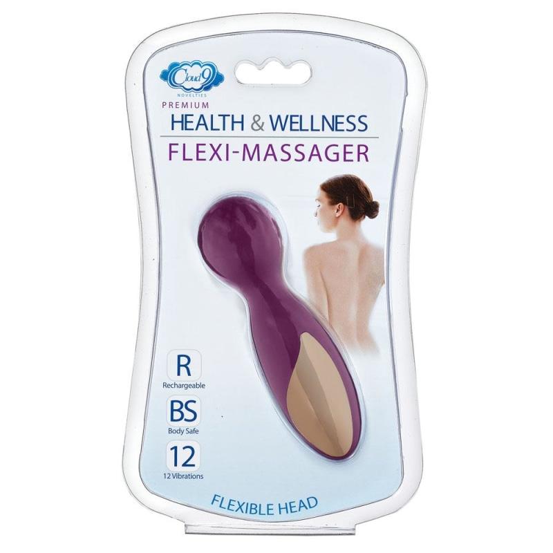 Cloud 9 Health and Wellness Flexi-Massager Rechargeable Wand - Purple - Vibrators Massagers