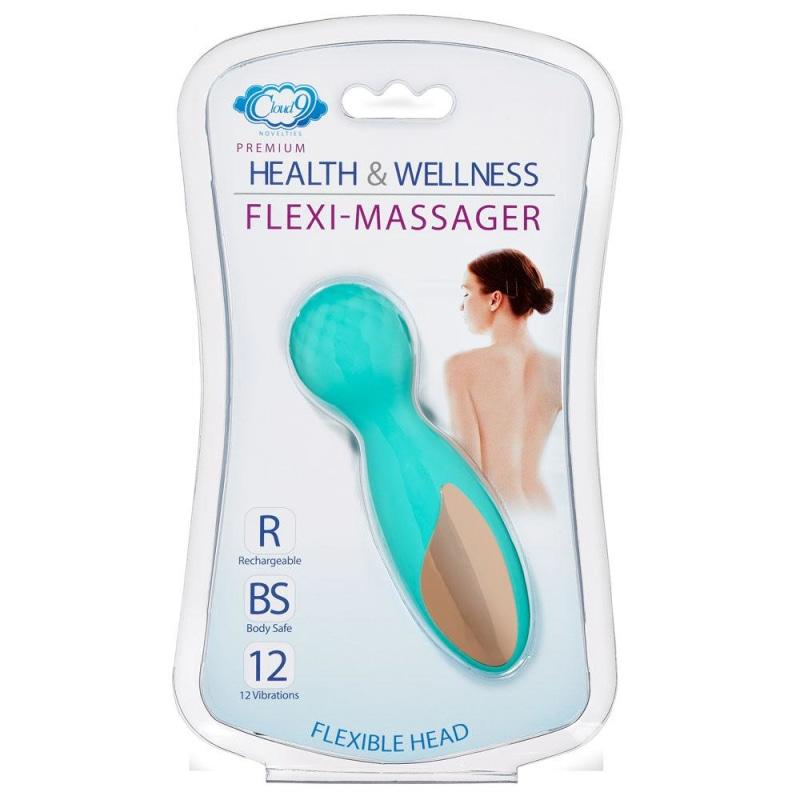 Cloud 9 Health and Wellness Flexi-Massager Rechargeable Wand - Teal - Vibrators Massagers