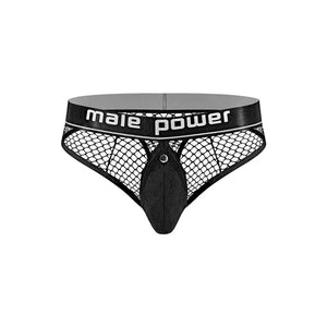 Cock Pit Net Cock Ring Thong - L/ XL - Black - MyPleasure