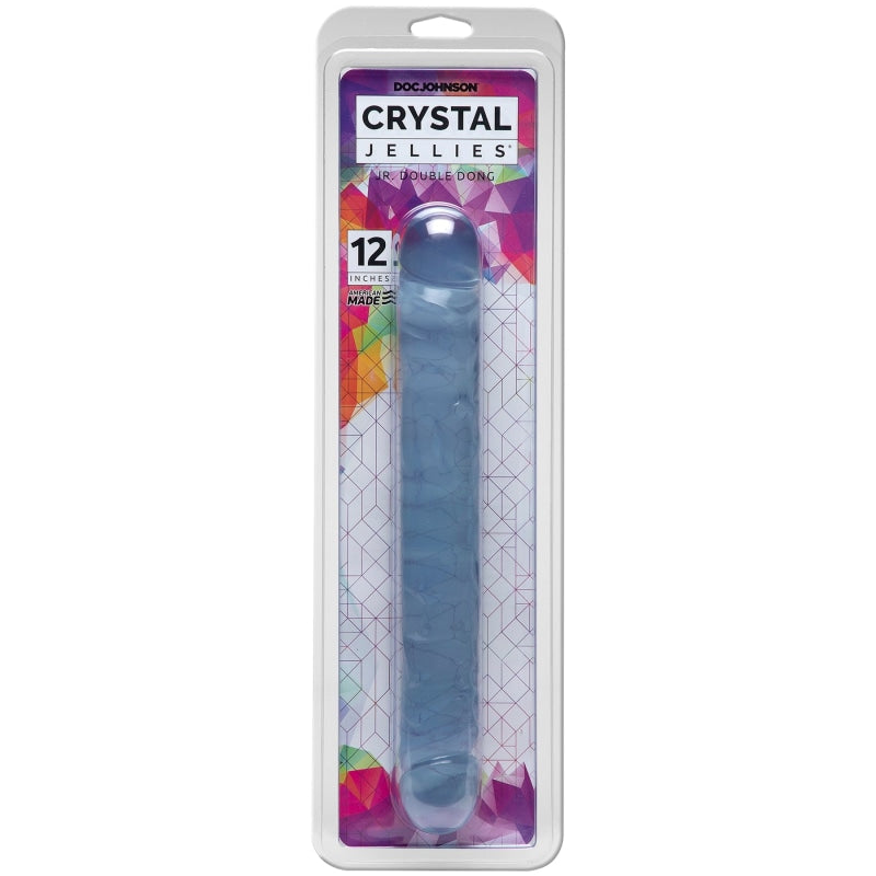 Crystal Jellies Jr Double Dong 12 Inch - Clear