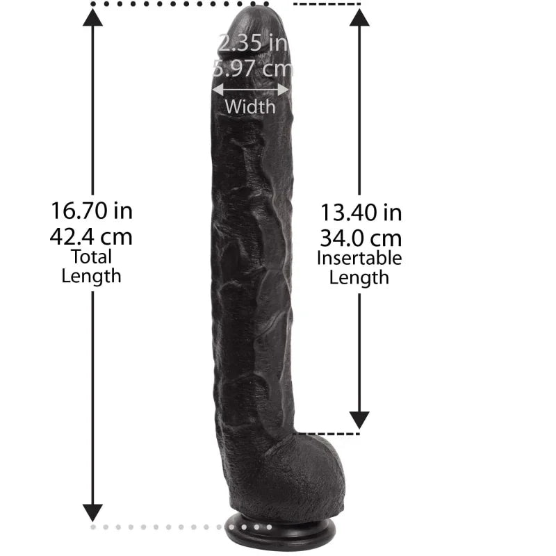 Dick Rambone Cock - 17 Inch - Black - MyPleasure