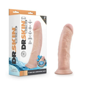 Dr. Skin Glide - 8.5 Inch Self Lubricating Dildo With Balls - Vanilla - MyPleasure