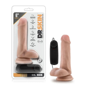 Dr. Skin - Dr. Rob - 6 Inch Vibrating Cock With Suction Cup - Vanilla - MyPleasure
