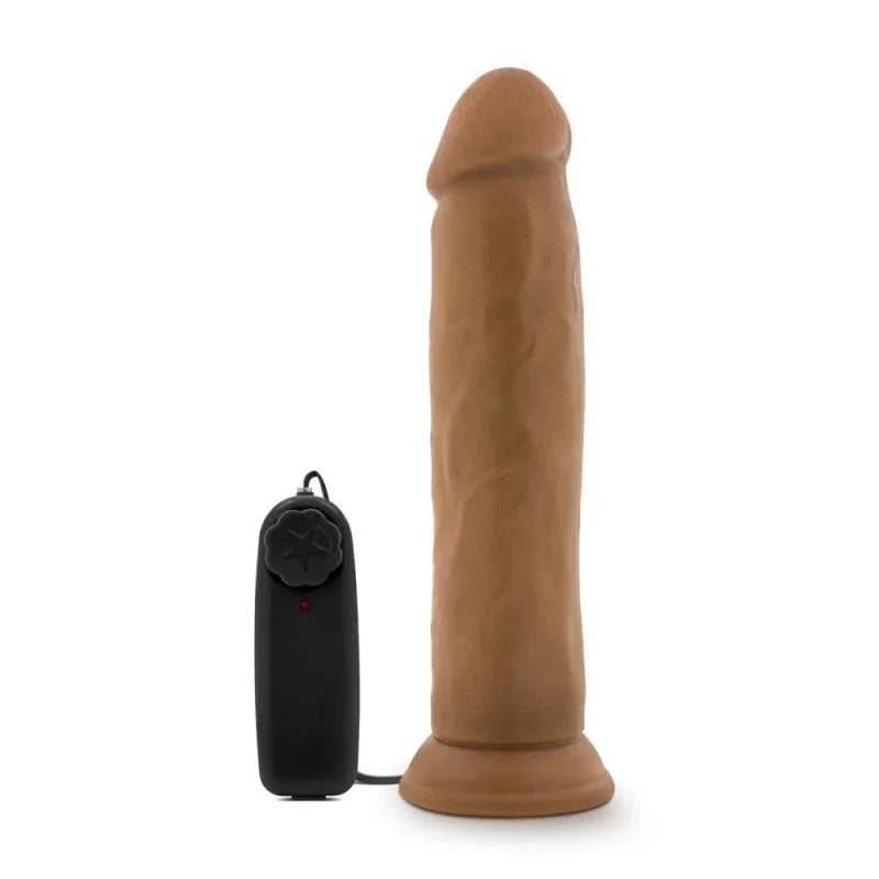 Dr. Skin - Dr. Throb - 9.5 Inch Vibrating Realistic Cock With Suction Cup - Mocha - MyPleasure