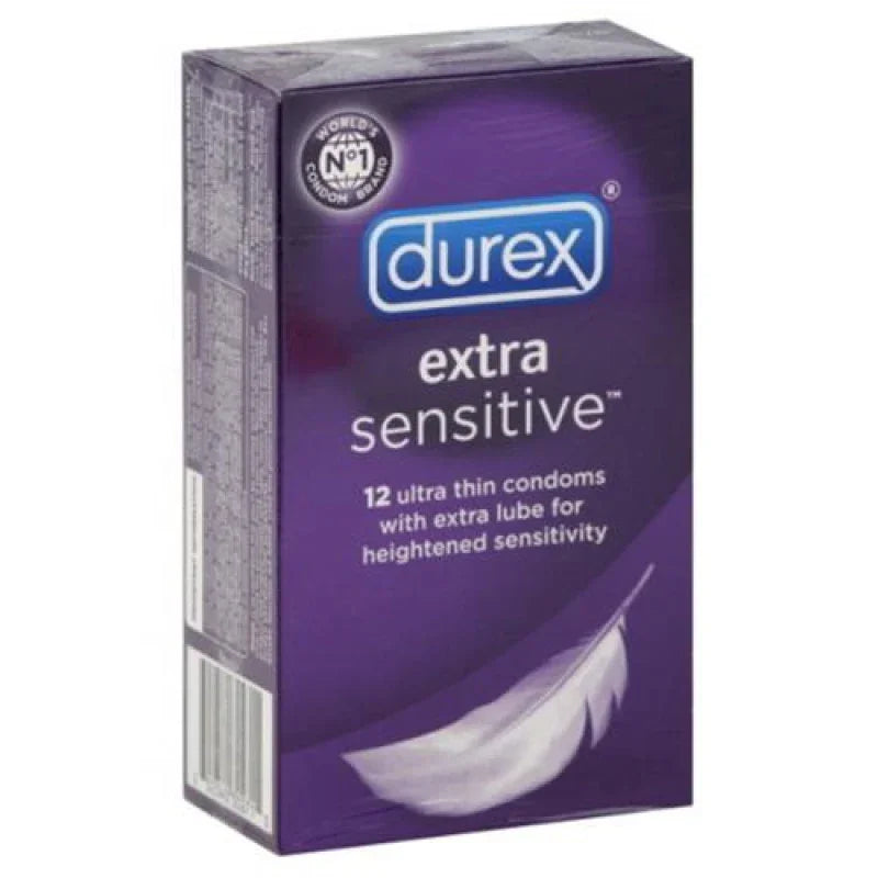 Durex Extra Sensitive Condoms Lubricated - 12 Pack - MyPleasure