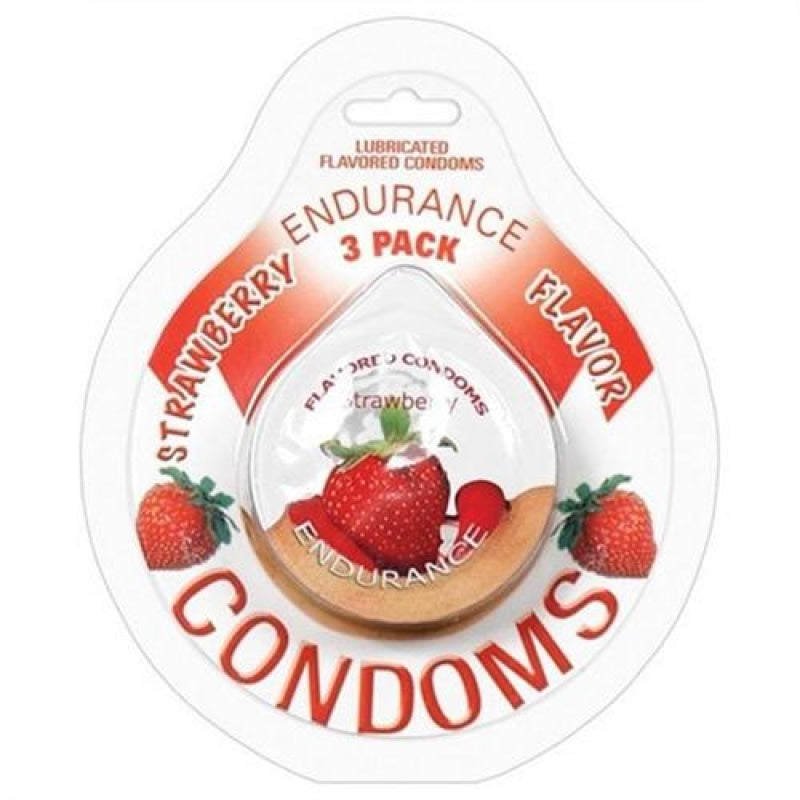 Endurance Condoms - Strawberry - 3 Pack - Condoms