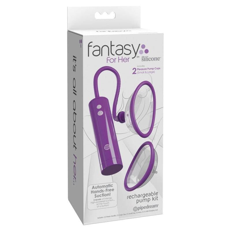 Fantasy for Her Rechargeable Pleasure Pump Kit - Purple - Clit Stimulators