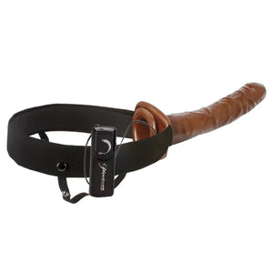 Fetish Fantasy Series 10" Chocolate Dream Vibrating Hollow Strap-On - MyPleasure