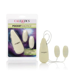 Glow-in-the-Dark Pocket Exotics Vibrating Glowing Double Bullets - MyPleasure