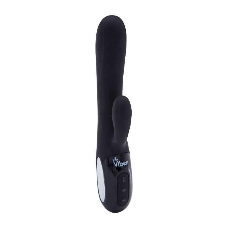 Hypnotic Black Thrusting Rabbit Vibrator with Swinging Clitoral Stimulator - Advanced Dual-Action for Deep and Rhythmic Pleasure, Perfect for a Luxurious and Intense Experience