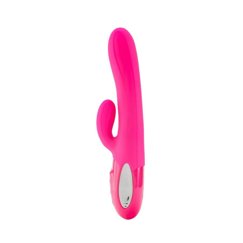 Hypnotic Hot Pink Thrusting Rabbit Vibrator with Swinging Clitoral Stimulator - Vibrant and Dynamic for Ultimate Pleasure, Ideal for Intense and Satisfying Experiences