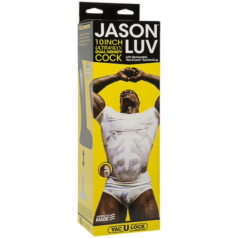 Jason Luv - 10 Inch Ultraskyn Cock With Removable Vac-U-Lock Suction Cup - Chocolate - MyPleasure