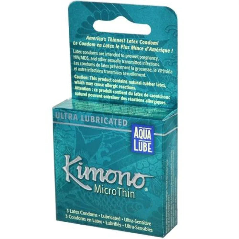 Kimono Microthin Plus Aqua Lube - 3 Pack - MyPleasure
