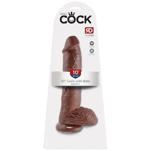 King Cock 10-Inch Cock With Balls - Brown - MyPleasure