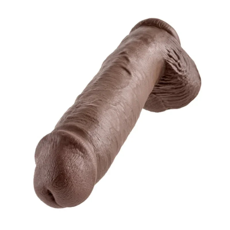 King Cock 11 Inch Cock With Balls - Brown - MyPleasure