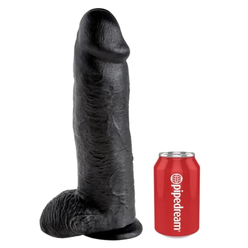 King Cock 12 Inch Cock With Balls - Black - MyPleasure