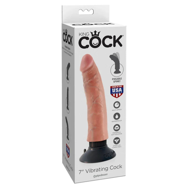 King Cock 7-Inch Vibrating Cock - Light - MyPleasure