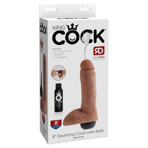 King Cock 8" Squirting Cock With Balls -Tan - MyPleasure