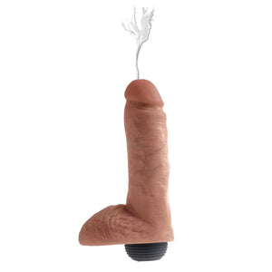 King Cock 8" Squirting Cock With Balls -Tan - MyPleasure
