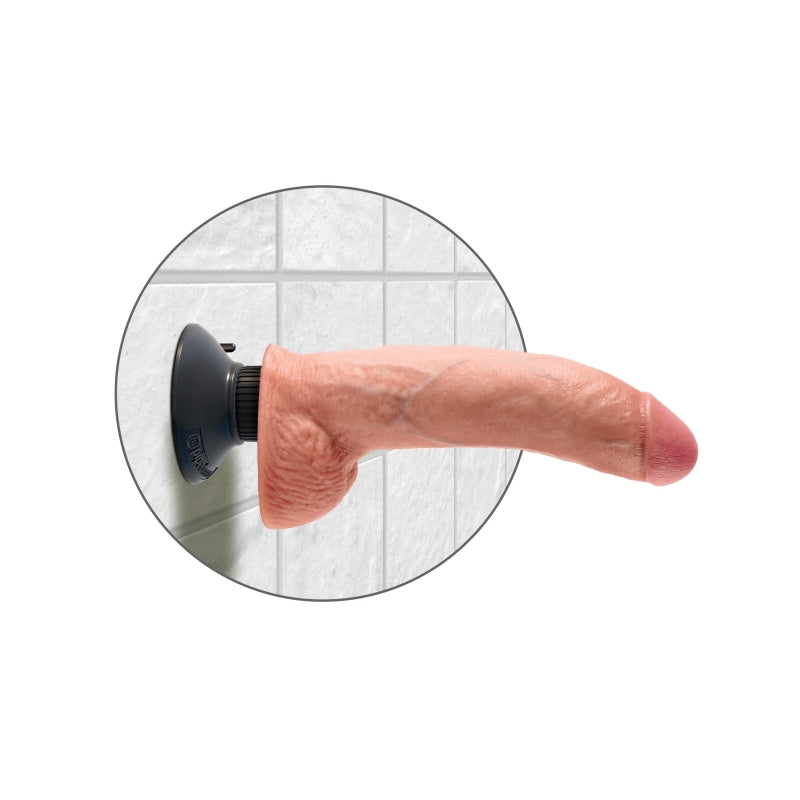 King Cock 9-Inch Vibrating Cock With Balls - Flesh