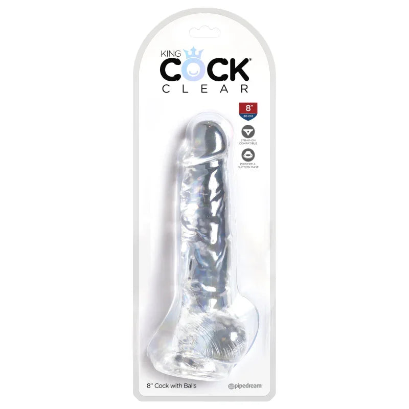 King Cock Clear 8" Cock With Balls - MyPleasure