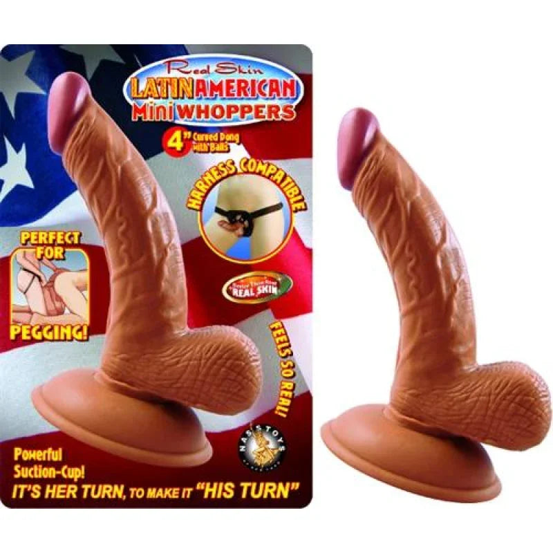 Latin American Mini Whoppers 4-Inch Curved Dong With Balls - Latin - Latin - MyPleasure