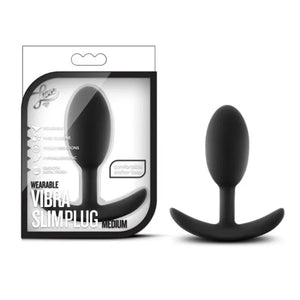 Luxe - Wearable Vibra Slim Plug - Medium - Black - MyPleasure