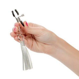 Nipple Play Playful Tassels Nipple Clamps - Silver - MyPleasure