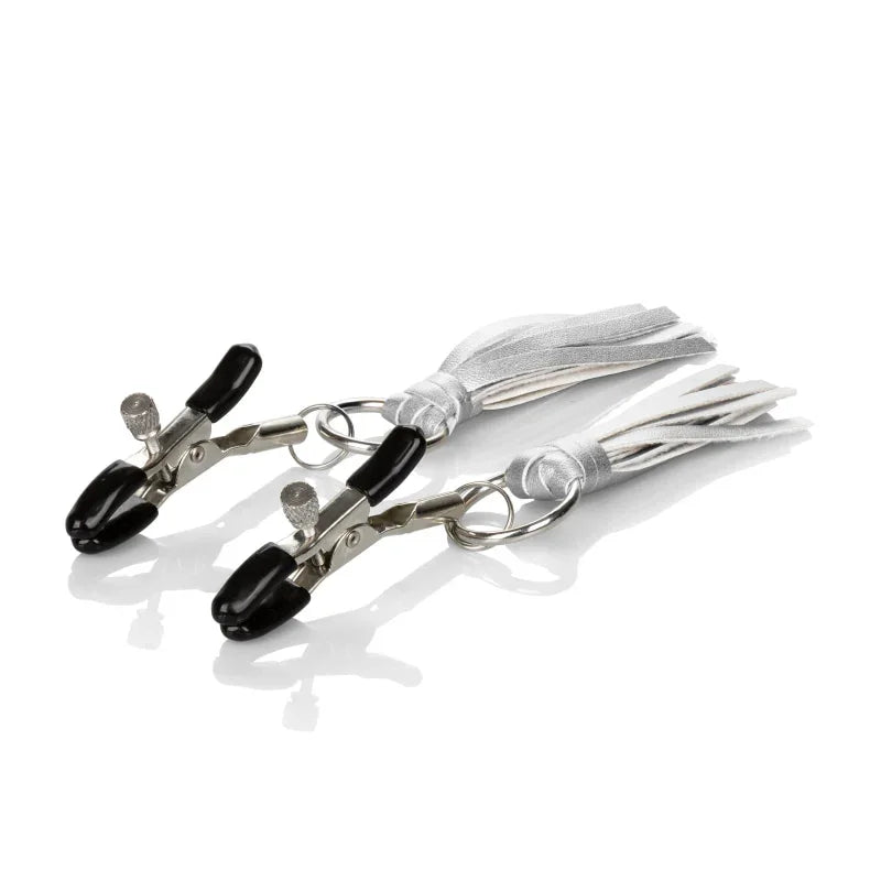 Nipple Play Playful Tassels Nipple Clamps - Silver - MyPleasure