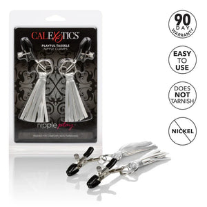 Nipple Play Playful Tassels Nipple Clamps - Silver - MyPleasure