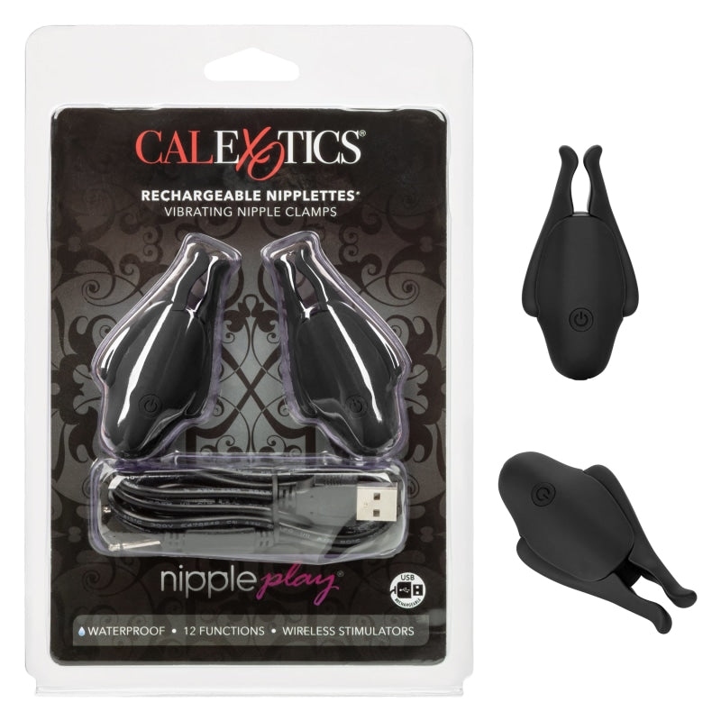 Nipple Play Rechargeable Nipplettes - Black - Nipple Stimulators