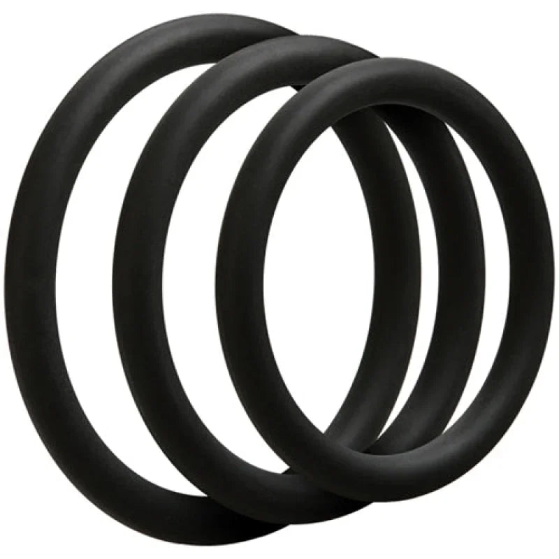 Optimale 3 C Ring Set - Thin - Black - MyPleasure