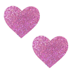 Pegasus Kisses Iridescent Pink Glitter I Heart U Nipztix Pasties - MyPleasure