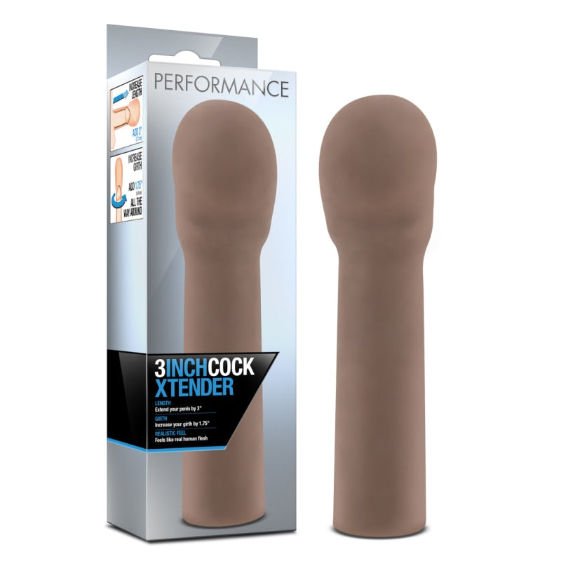 Performance 3 Inch Cock Extender - Brown