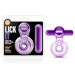 Play With Me - Lick It - Vibrating Double Strap Cockring - Purple - MyPleasure