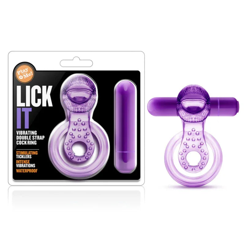 Play With Me - Lick It - Vibrating Double Strap Cockring - Purple - MyPleasure