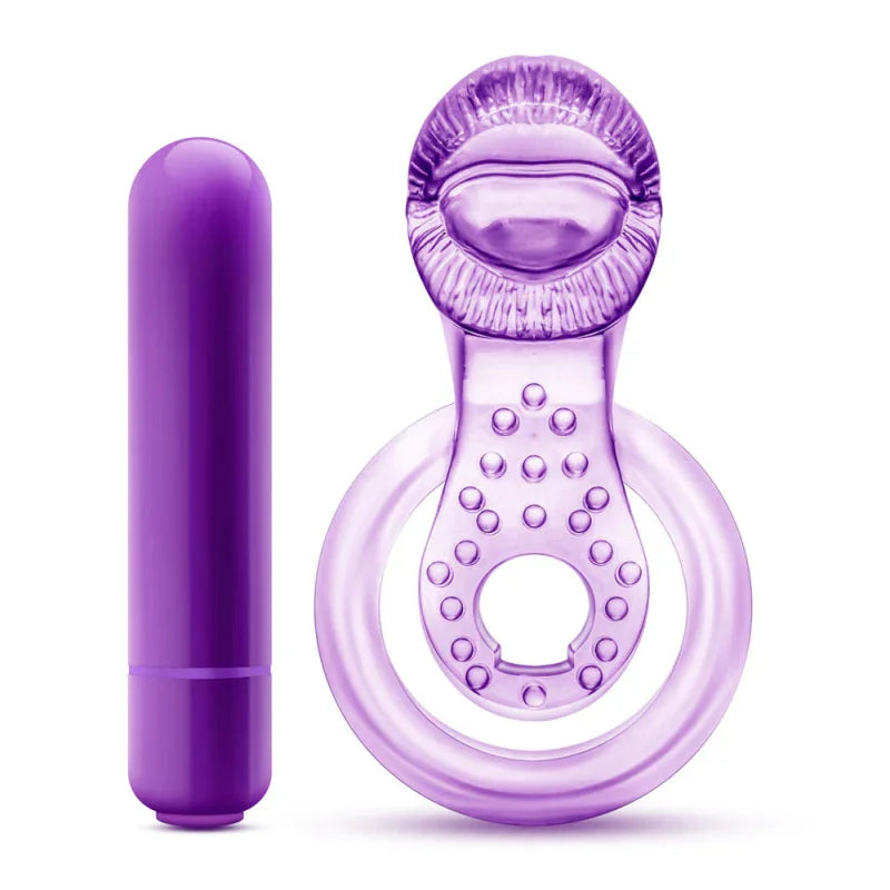 Play With Me - Lick It - Vibrating Double Strap Cockring - Purple - MyPleasure