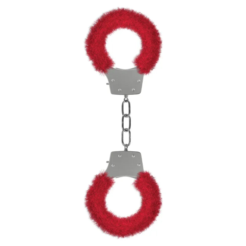 Pleasure Handcuffs Furry - Red - MyPleasure