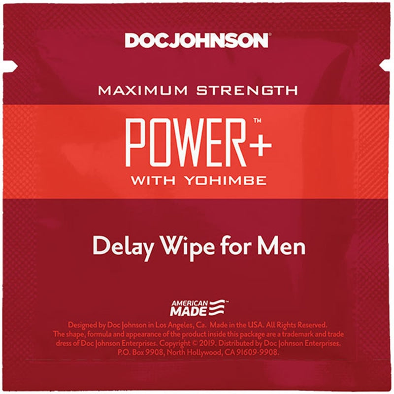 Power Plus With Yohimbe - Delay Wipes for Men - 10 Pack